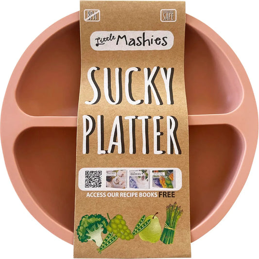 Little Mashies- Silicone Sucky Platter Plate Blush Pink