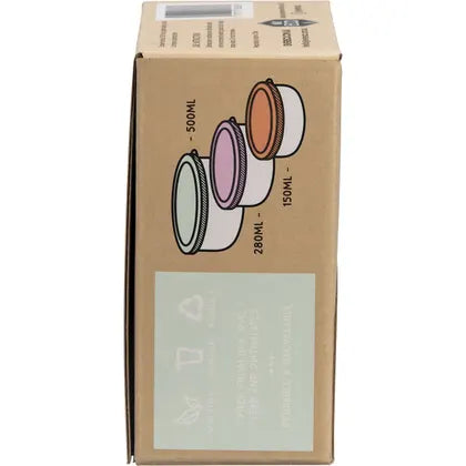Ever Eco- Stainless Steel Round Nesting Containers Spring Pastels -3pk