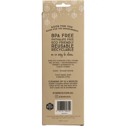 Ever Eco- Stainless Steel Straws Bent-4pk
