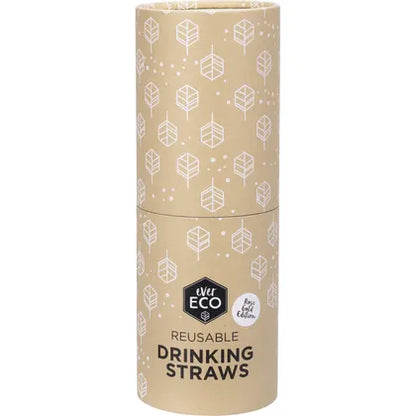 Ever Eco- Stainless Steel Straws Straight RoseGold Counter Display-x25