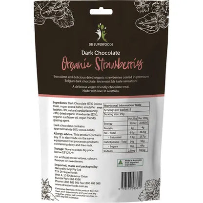 Dr Superfoods- Strawberries Organic Dark Chocolate-125g