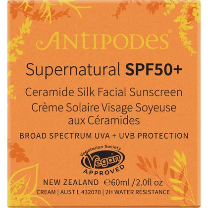 Antipodes- Supernatural SPF50+ Ceramide Silk Sunscreen-60ml