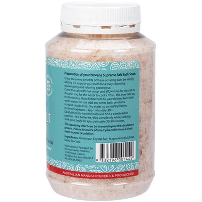Nirvana Organics- Supreme Salt Detox & Energise Bath Soak-1kg