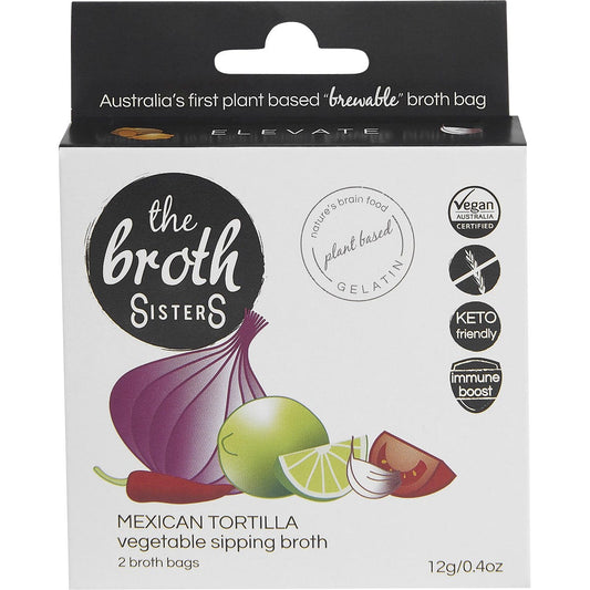 The Broth Sisters- Vegetable Sipping Broth Bags Mexican Tortilla-2pk