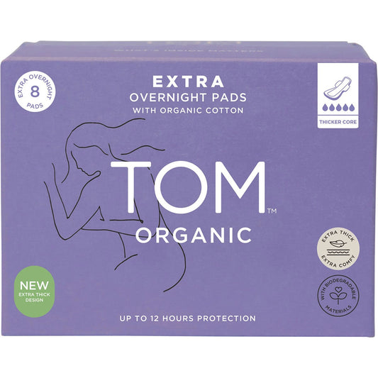 TOM Organic- Pads Extra Overnight-4x8pk