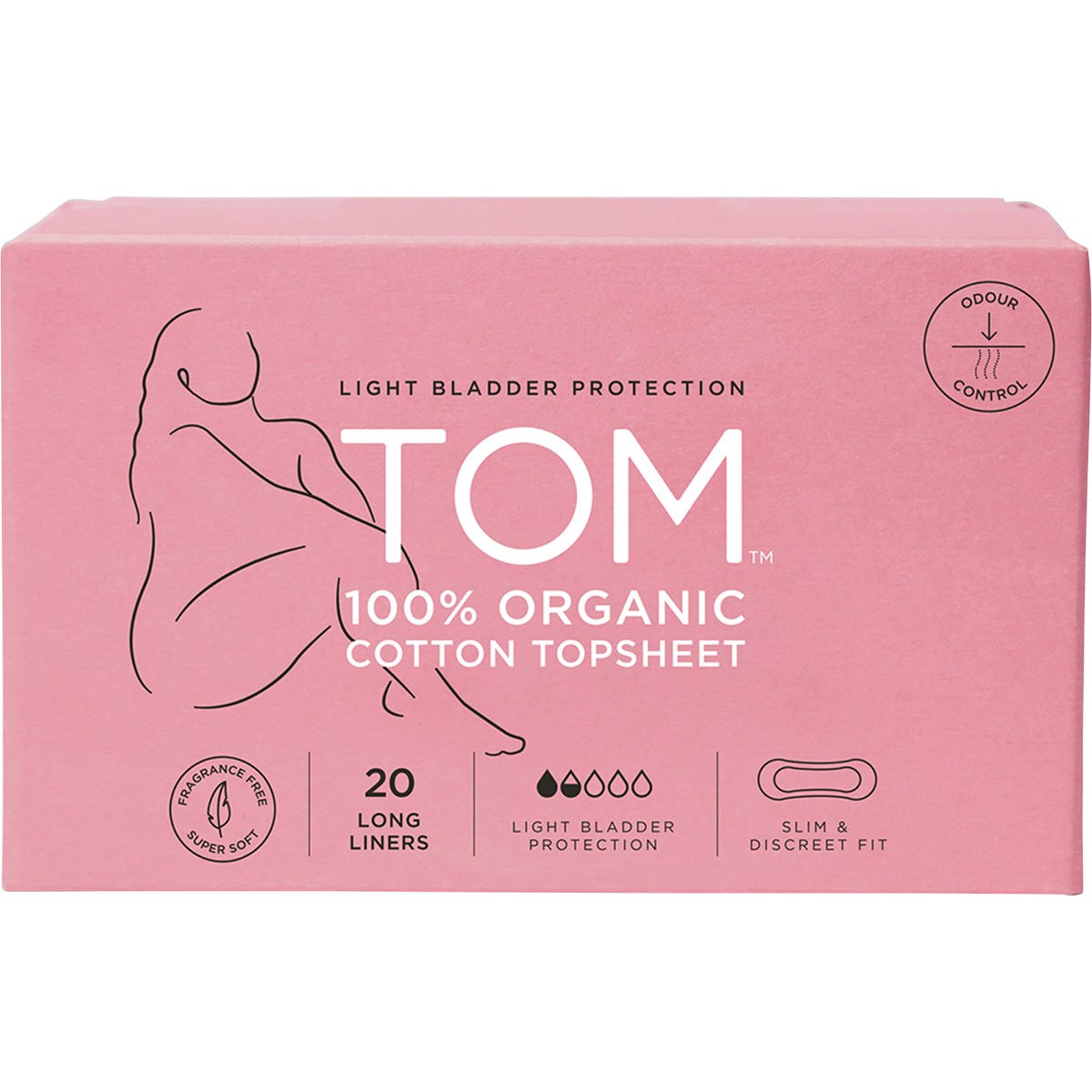 TOM Organic- Liners Light Bladder Protection Long-4x20pk
