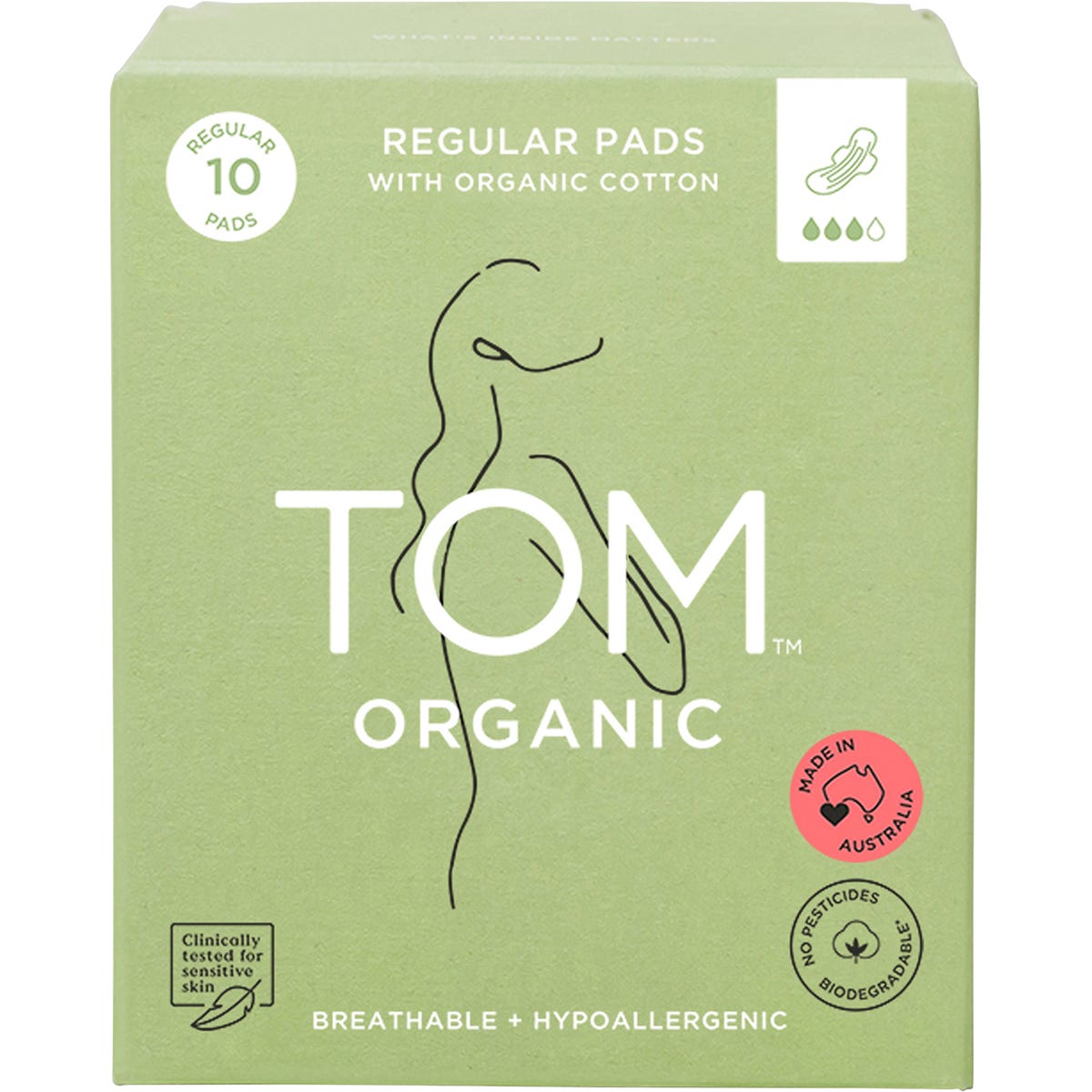 TOM Organic- Pads Regular-6x10pk