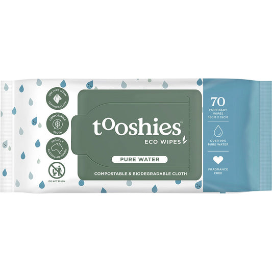 Tooshies- Eco Pure Baby Wipes 99% Pure Water-70pk