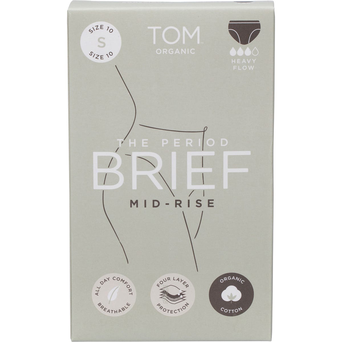 TOM Organic- The Period Brief Mid Rise Black Small-x8