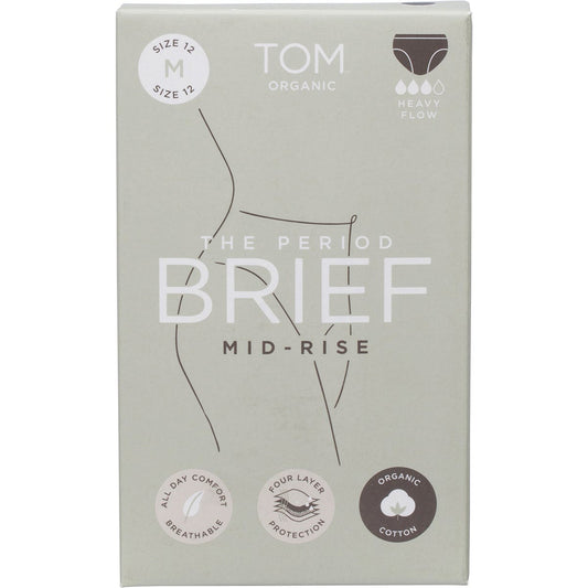 TOM Organic- The Period Brief Mid Rise Black Medium-x8