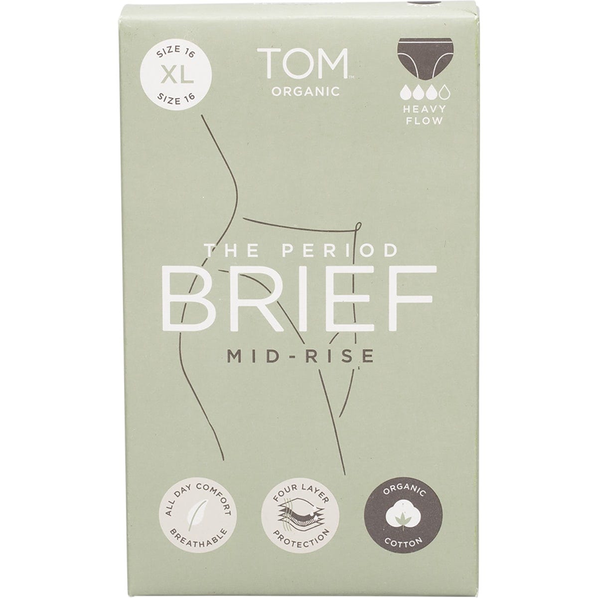 TOM Organic- The Period Brief Mid Rise Black XL-x8