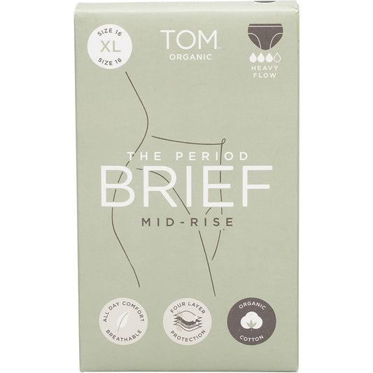 TOM Organic- The Period Brief Mid Rise Black XL-x8