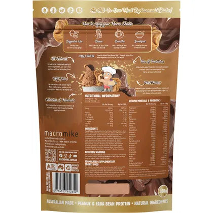 MACRO MIKE- The Macro Shake Meal Replacement Choc Peanut Swirl-560g