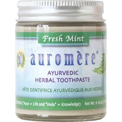 Auromere- Toothpaste Ayurvedic Fresh Mint Toothpaste in a Jar-6x117g