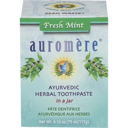 Auromere- Toothpaste Ayurvedic Fresh Mint Toothpaste in a Jar-6x117g