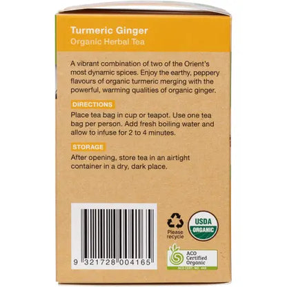 Planet Organic- Turmeric Ginger Herbal Tea Bags-25pk
