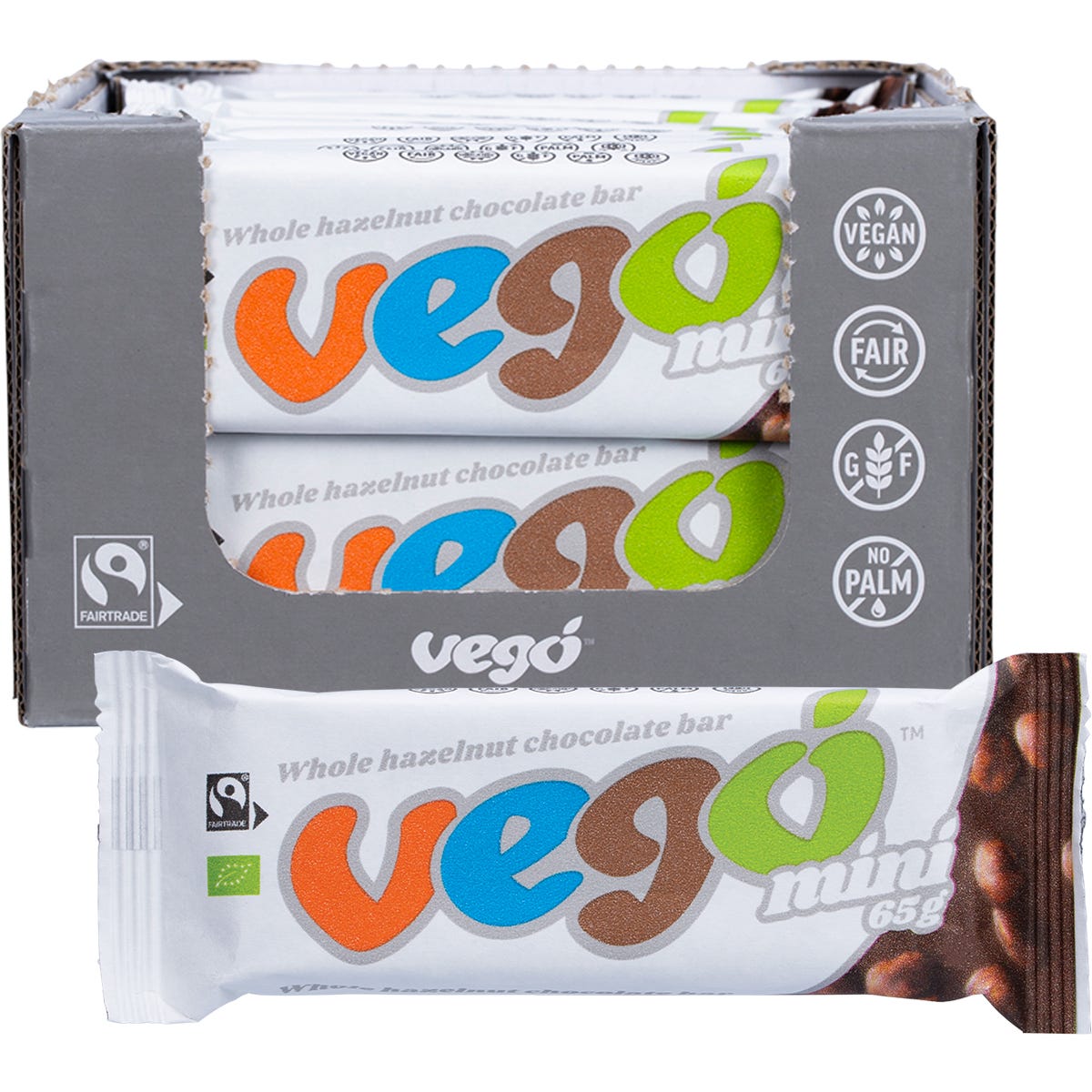 Vego- Whole Hazelnut Chocolate Bar Mini-20x65g