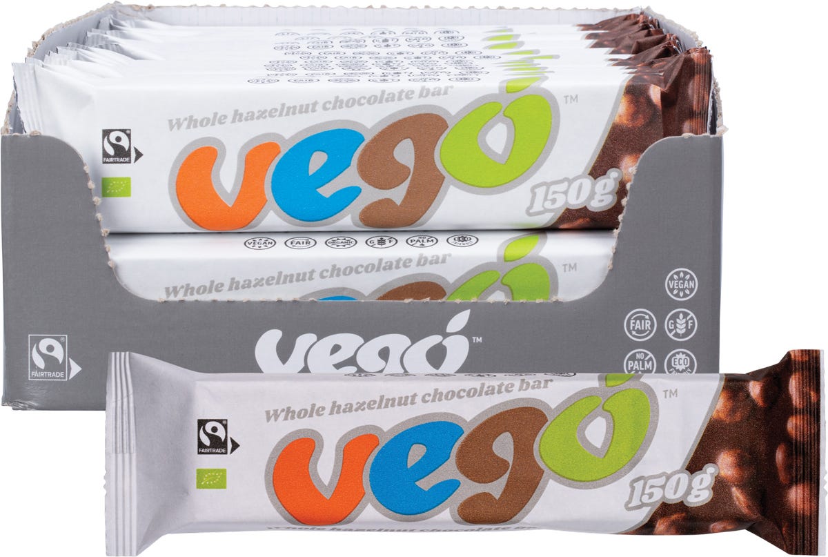 Vego- Whole Hazelnut Chocolate Bar-20x150g