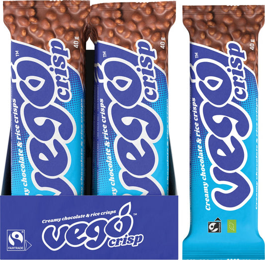 Vego- Crisp Chocolate Bar Creamy Chocolate & Rice Crisps-20x40g