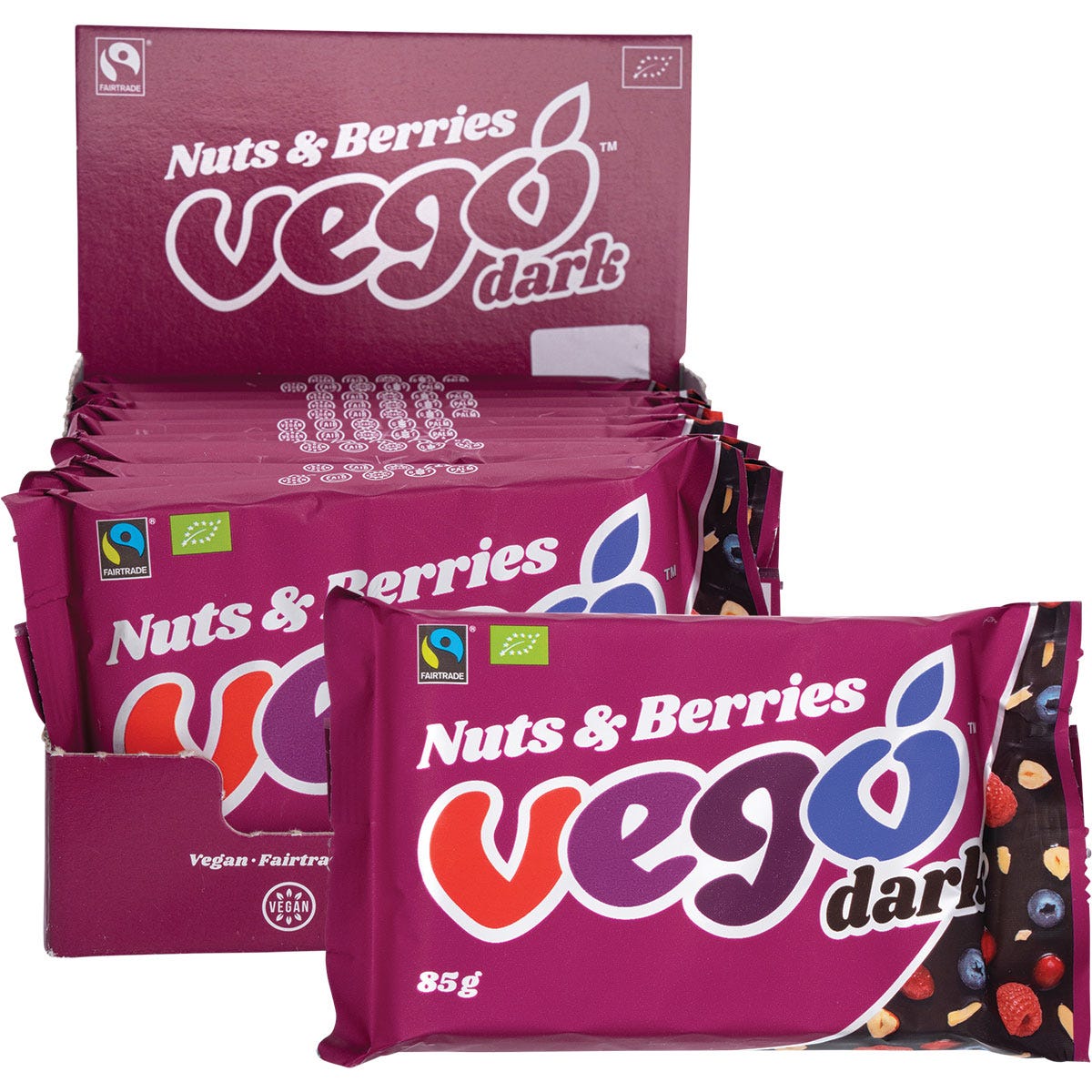Vego- Dark Chocolate Bar Nuts & Berries-12x85g