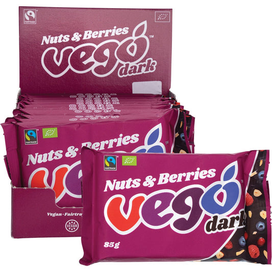 Vego- Dark Chocolate Bar Nuts & Berries-12x85g