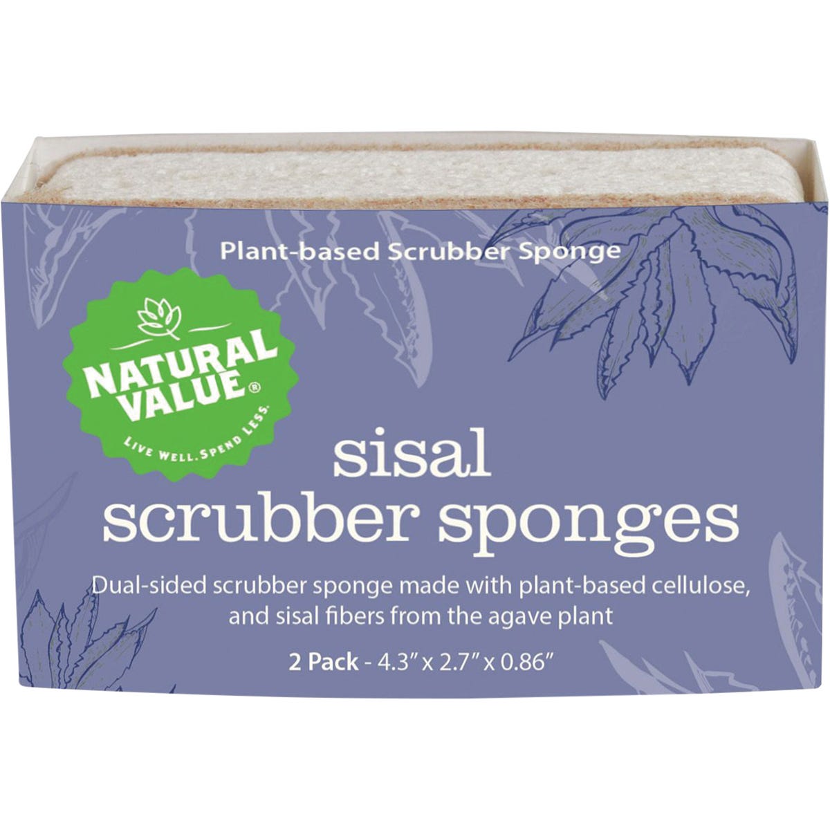 Natural Value- Sisal Scrubber Sponge-2pk