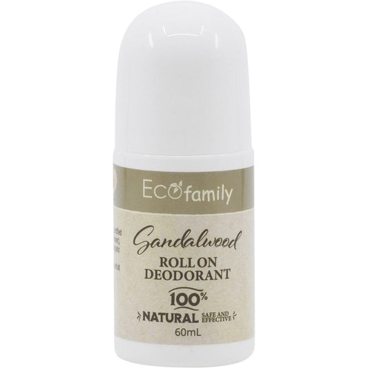 Vrindavan- Roll-On Deodorant Eco Family Sandalwood Aluminium Free-60ml
