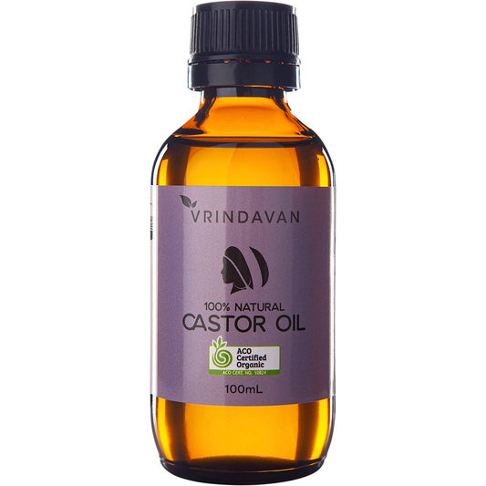 Vrindavan- Castor Oil 100% Natural - Amber Glass Bottle-100ml