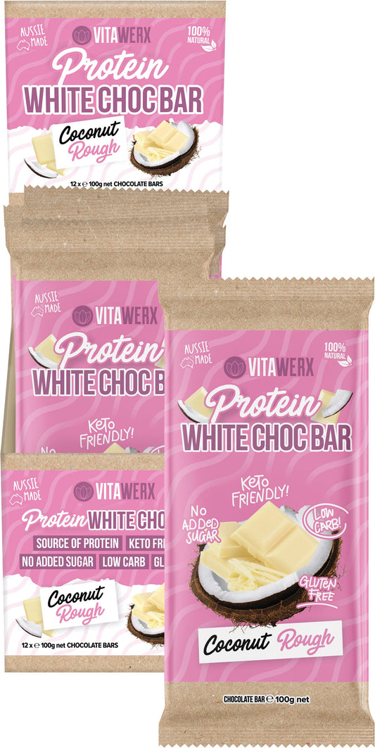 Vitawerx- Protein White Chocolate Bar Coconut Rough-12x35g