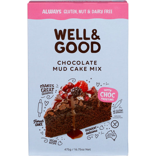 Well & Good- Chocolate Mud Cake Mix with Choc Frosting-475g