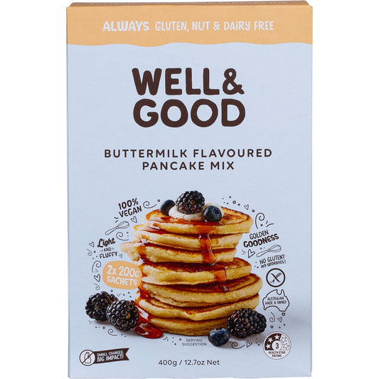 Well & Good- Buttermilk Flavoured Pancake Mix-2x200g