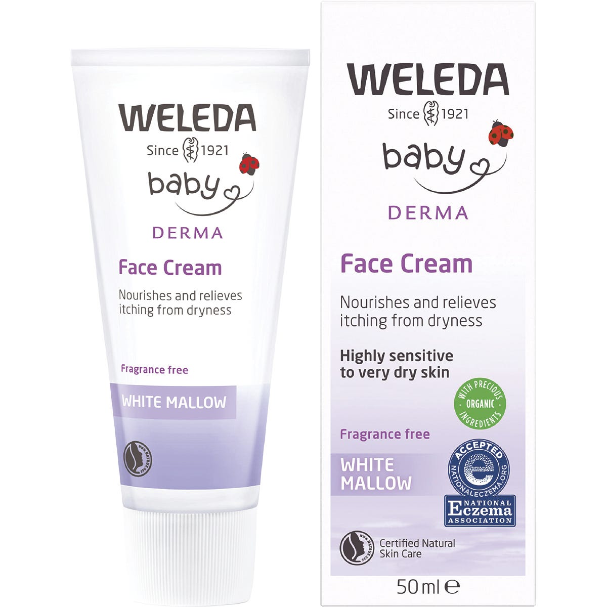Weleda- Baby Derma Face Cream White Mallow Fragrance Free-50ml