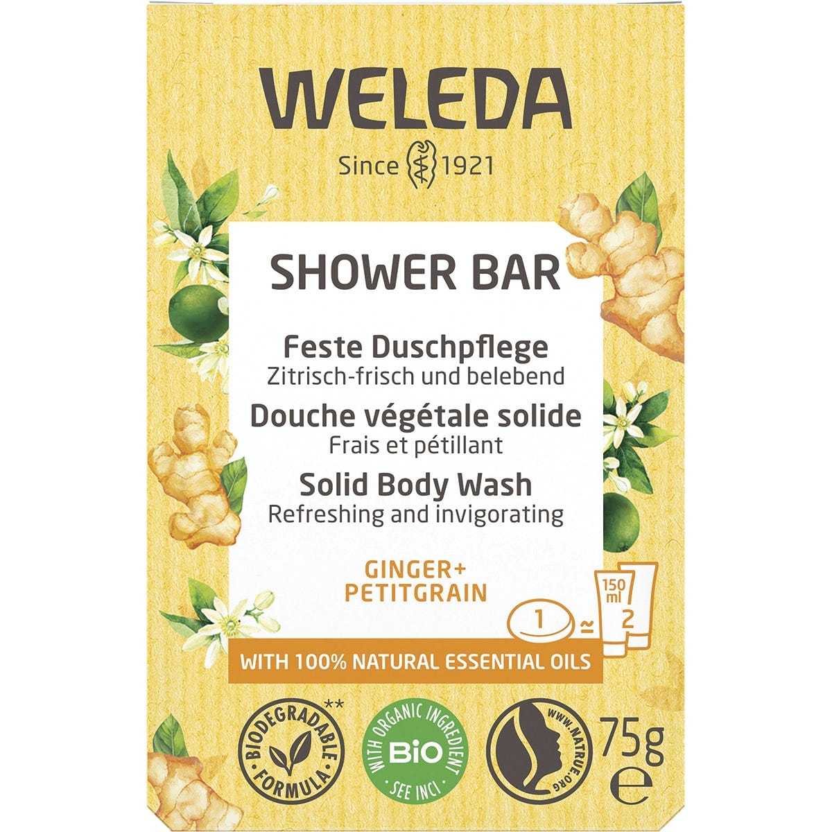 Weleda- Shower Bar Ginger & Petitgrain-75g