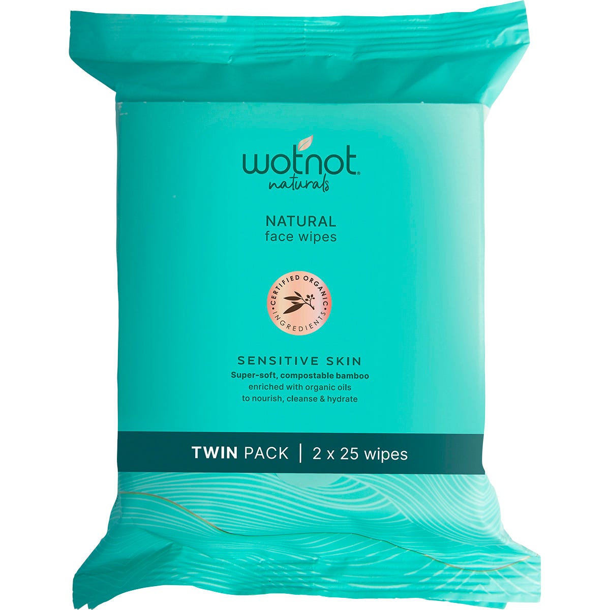 Wotnot- Natural Face Wipes Sensitive Twin Pack-x2