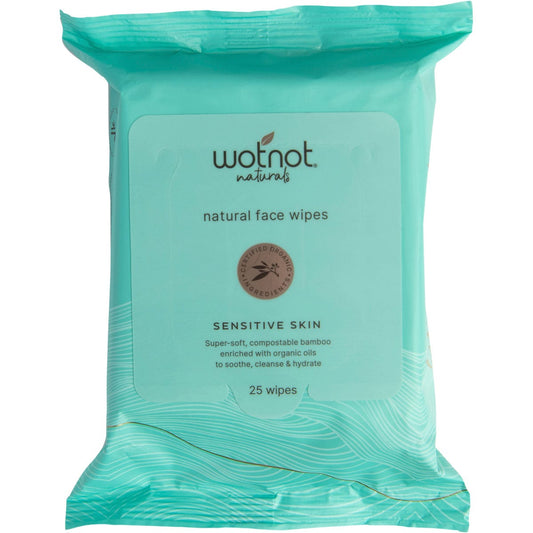 Wotnot- Natural Face Wipes Sensitive-25pk