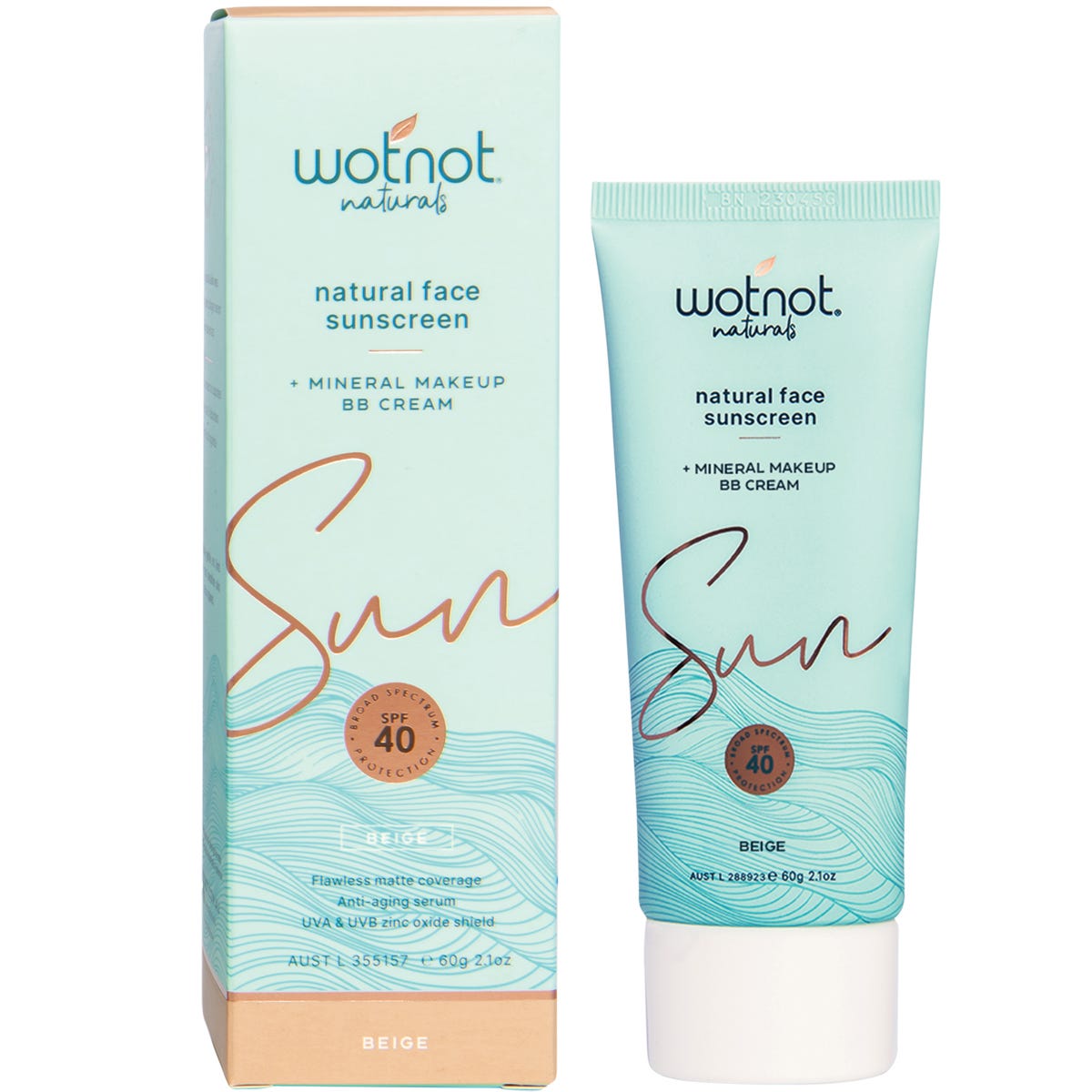 Wotnot- Natural Face Sunscreen 40 SPF Beige BB Cream-60g