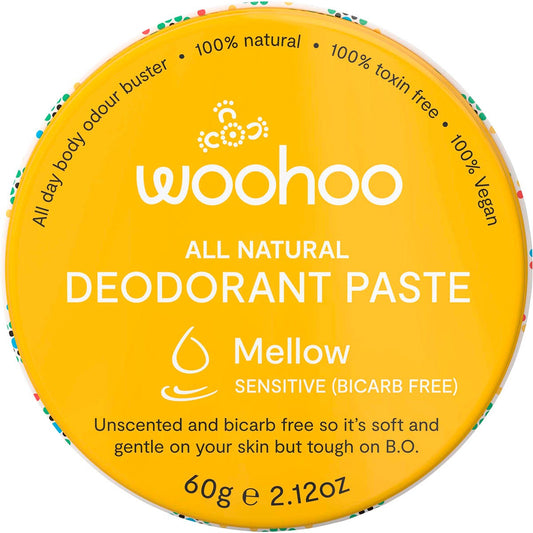 Woohoo Body- Deodorant Paste Tin Mellow Sensitive Bicarb Free-60g