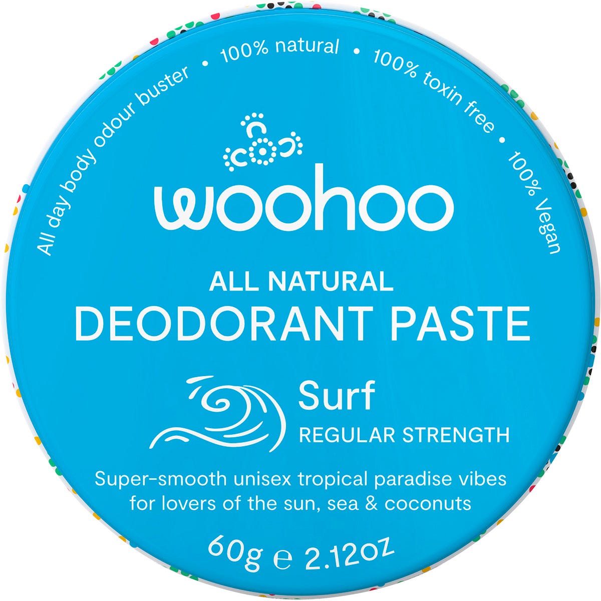 Woohoo Body- Deodorant Paste Tin Surf Regular Strength-60g