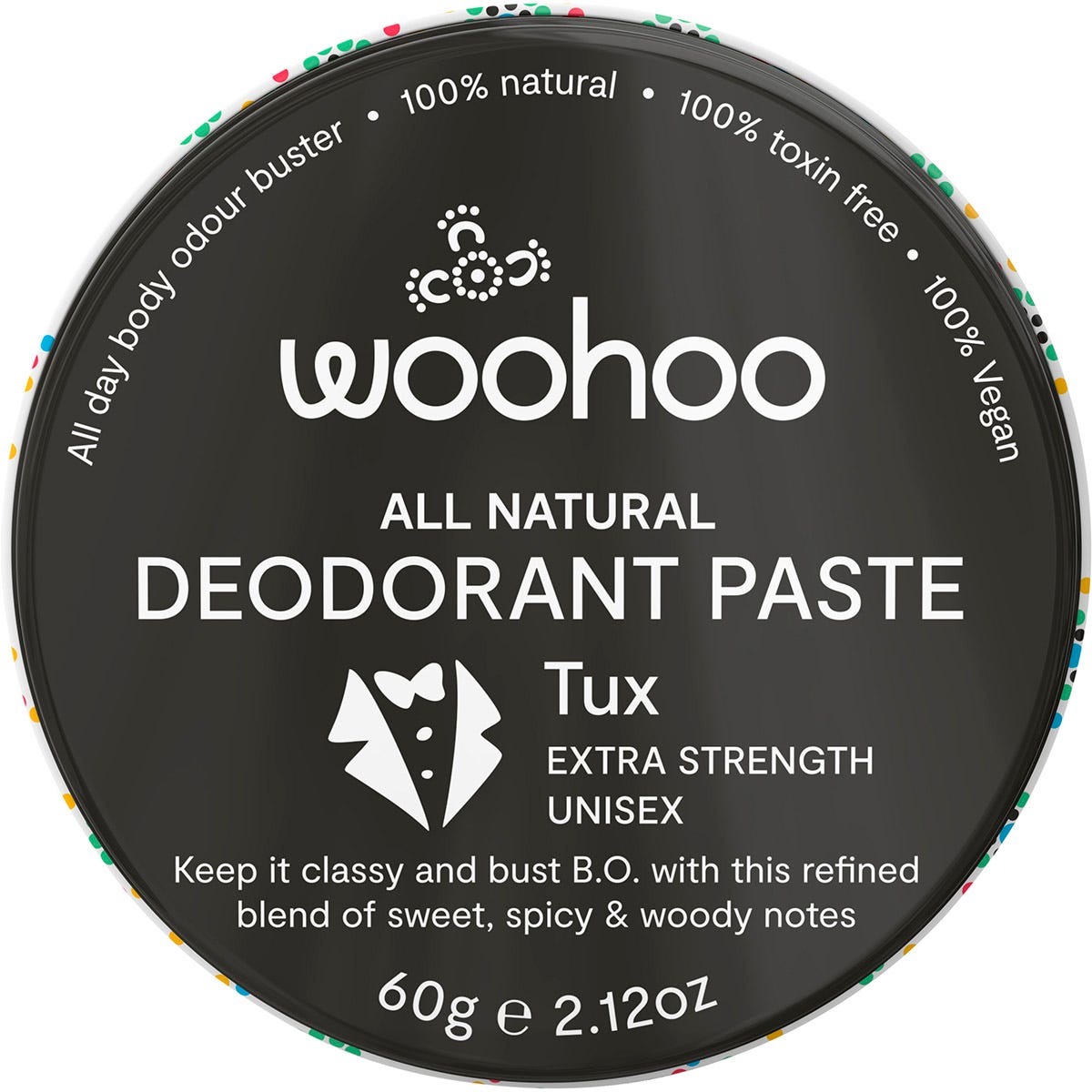Woohoo Body- Deodorant Paste Tin Tux Extra Strength-60g