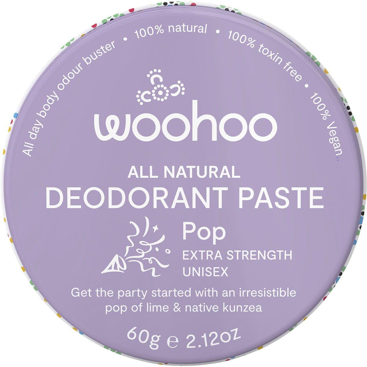 Woohoo Body- Deodorant Paste Tin Pop Extra Strength-60g