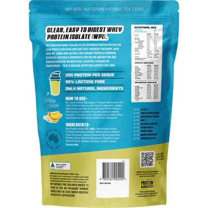 Protein Supplies Australia- WPI Whey Protein Isolate Banana-1kg