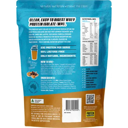 Protein Supplies Australia- WPI Whey Protein Isolate Choc Peanut Butter-500g