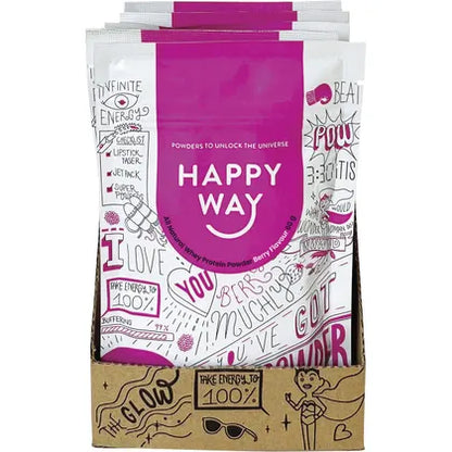 Happy Way- Whey Protein Powder Berry-6x60g