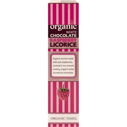 Organic Times- White Chocolate Raspberry Licorice-150g