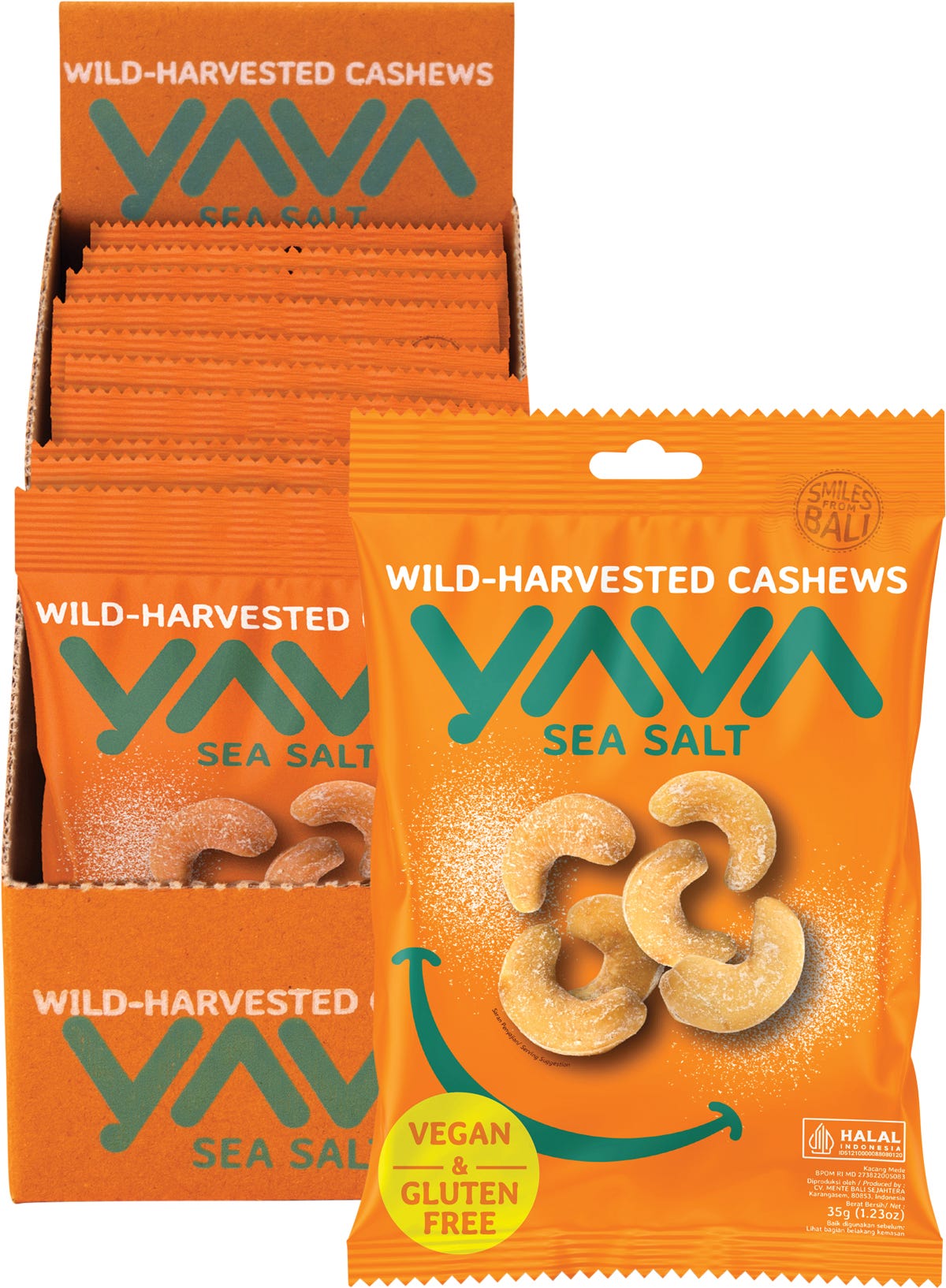 YAVA- Wild-Harvested Cashews Sea Salt-10x35g