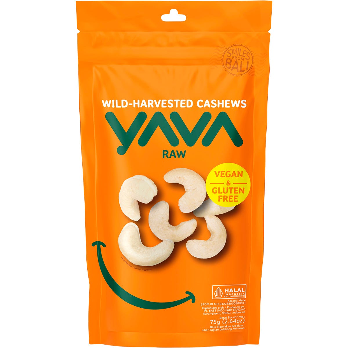 YAVA- Wild-Harvested Cashews Raw-75g