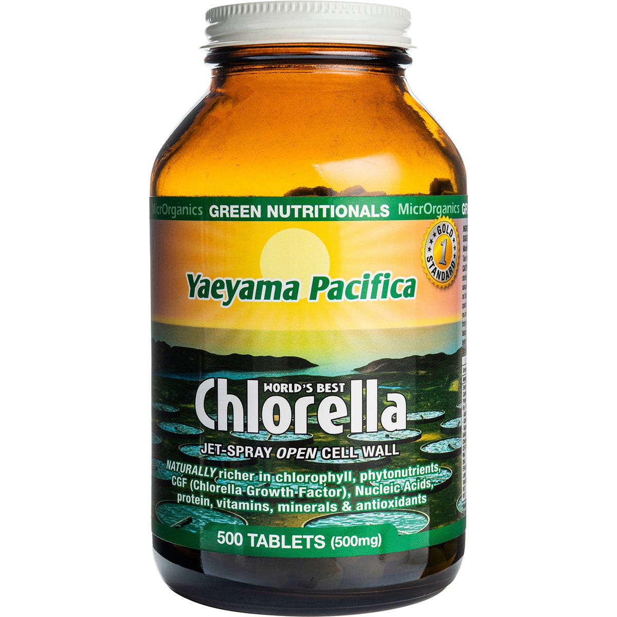 Green Nutritionals- Yaeyama Pacifica Chlorella Tablets 500mg-500 Tabs