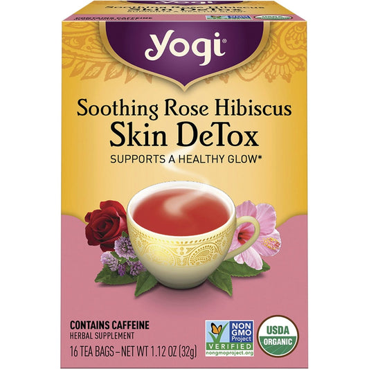 Yogi Tea- Herbal Tea Bags Rose Hibiscus Skin DeTox-16pk