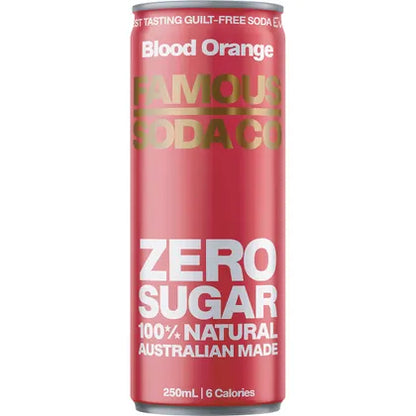 Famous- Zero Sugar Soda Blood Orange-4x250ml