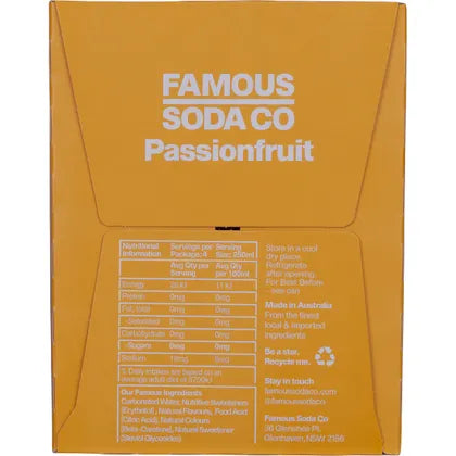 Famous- Zero Sugar Soda Passionfruit-4x250ml